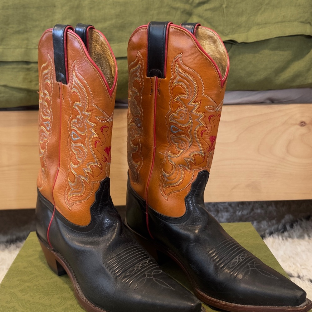 Women’s Black and Brown Cowboy Boots